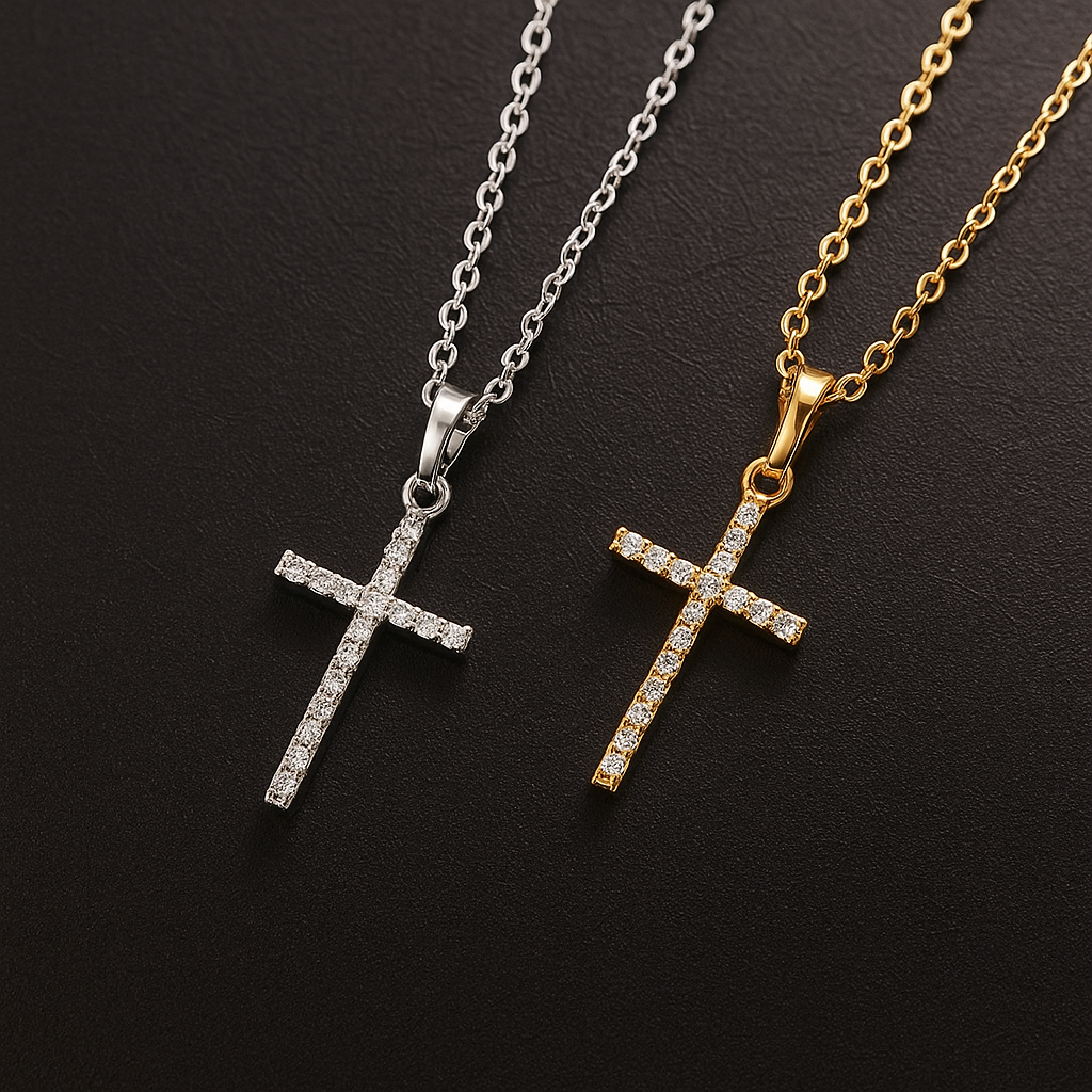 HeavenMade “Christian Cross Necklace” – Gold & Silver